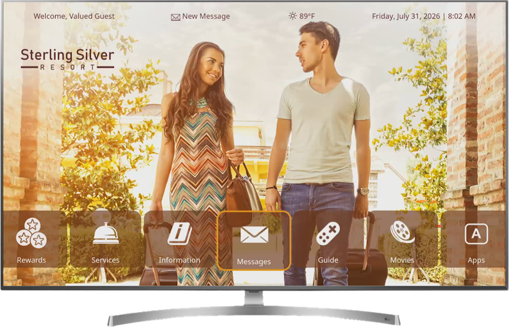 Preview Screen of Spectrum's IRE Guest Entertainment Platform